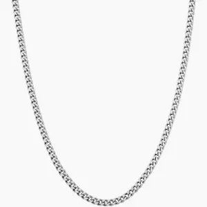 18 Inch Sterling Silver Flat Cuban Chain, 4 mm