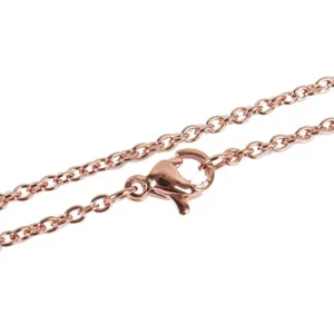 18  Inch Rose Gold Plated Cable Chain with Lobster Clasp