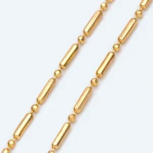 18 Inch Gold Bar and Ball Chains with lobster clasp., 1.5 mm