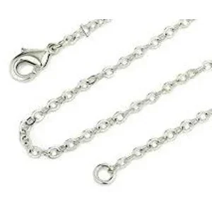 20 inch Rhodium Cable Chain with Lobster Clasp; 2 mm