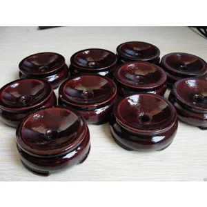 Red Walnut Round Wood Display Base, 30 mm