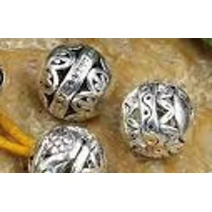 8MM Antique Silver Tone Tibetan Spacer Bead  (1)