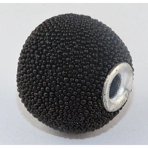 Hand Made Lovely Black Kashmiri Bead –14X13 mm  (4)