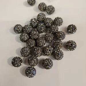 Rhinestone Light Grey Crystal Clear, Bead 10mm  (1)
