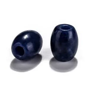 Large hole dark blue oval beads 9 x 7 mm  (100)