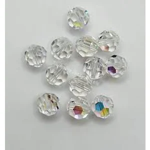 7mm faceted crystal  Glassl Round Beads (10)