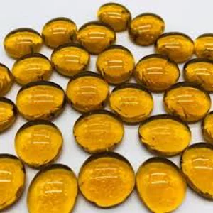 Flat Round acrylic amber beads 21 x 5 mm  (4)