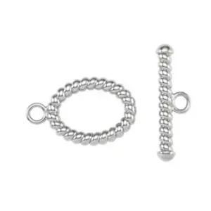 21 x 5 mm  Silver Tone toggle Clasp  (2)