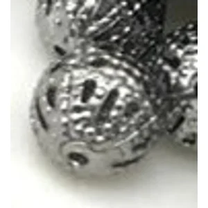Filligree hollow beads Gun Metal 10 mm (1)