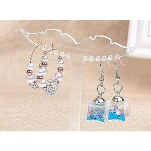 Acrylic Earring Tree Stand Clear Jewelry Display Organizer (1)