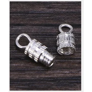Screw Barrel  Clasps , silver;  Size 14 X 3.5 mm  (4)