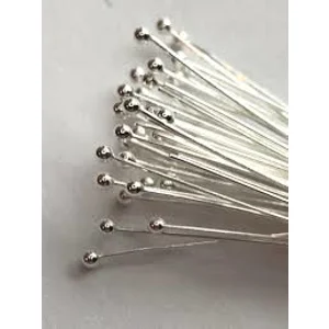 Round Head Pins Silver  60 mm  (10)
