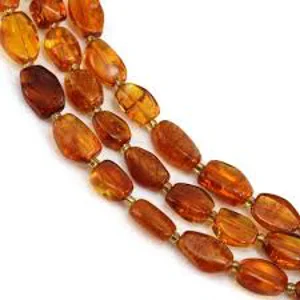 Acrylic Oval Amber Beads  , 31 x 6 x 4 mm  (4)