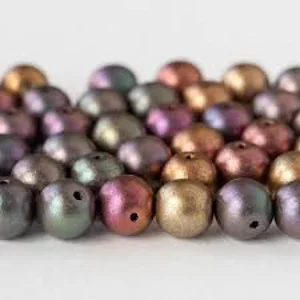 Round  glass beads 7 mm mu;tico;ored (10)