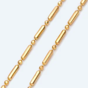 12 Inch  Gold Bar and Ball Chains  with lobster clasp., 1.5 mm,