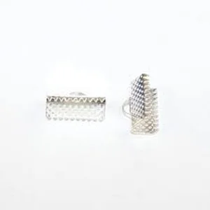 Ribbon crimps  silver  6 mm  (4)