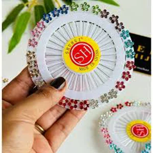 Fancy Flower Pins, Wheel.  30 pins  (1)