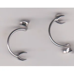 4 Prong Double sided Earring setting. sterling silver,  18 X 5 mm