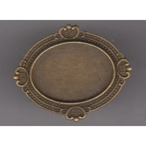 Antiqued bronze  Oval Ring Setting: Adjustable Copper Blank, 25 x 18 mm (1)