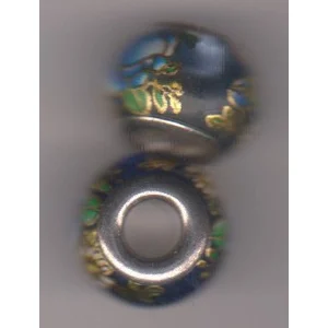 European Flower Beads, large hole:  11 mm  (2)