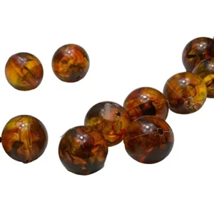 Amber Acrylic Round beads 8mm (10)