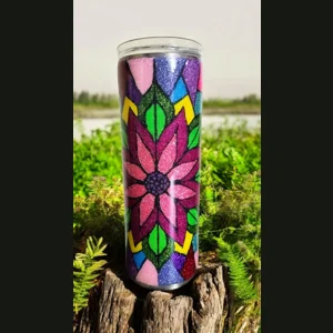 Flower theme tumbler