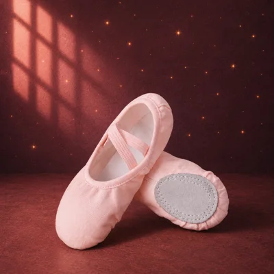 Canvas ballet slippers- Ballet Pink