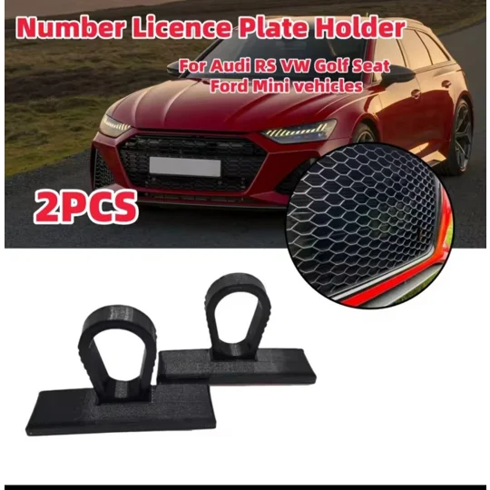 Honeycomb grill number plate clips