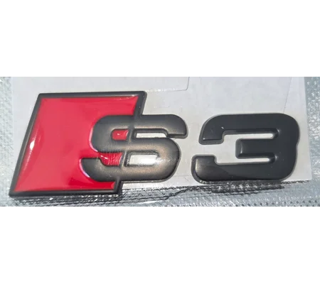 S3 REAR METAL BADGE RED 80mm x 30mm