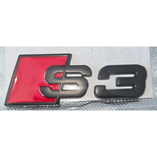 S3 REAR METAL BADGE RED 80mm x 30mm
