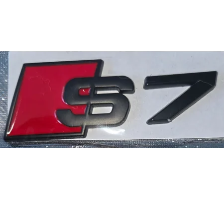 S7 REAR METAL BADGE RED 80mm x 30mm