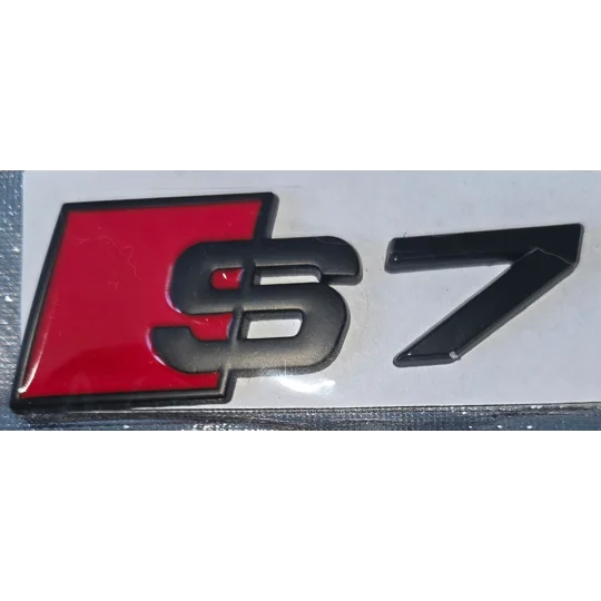 S7 REAR METAL BADGE RED 80mm x 30mm