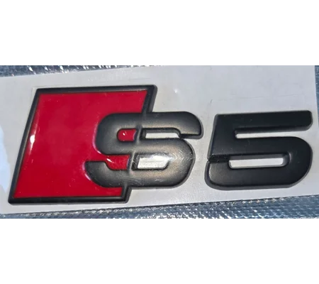 S5 REAR METAL BADGE RED 80mm x 30mm
