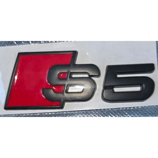 S5 REAR METAL BADGE RED 80mm x 30mm