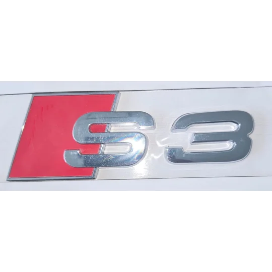 S3 REAR BADGE RED/SILVER 105mm x 38mm