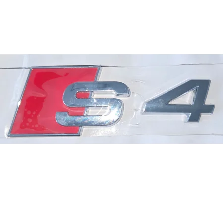 S4 REAR BADGE RED/SILVER 105mm x 38mm