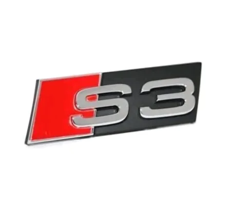 S3 GRILL BADGE RED SILVER only 70mm x 22mm