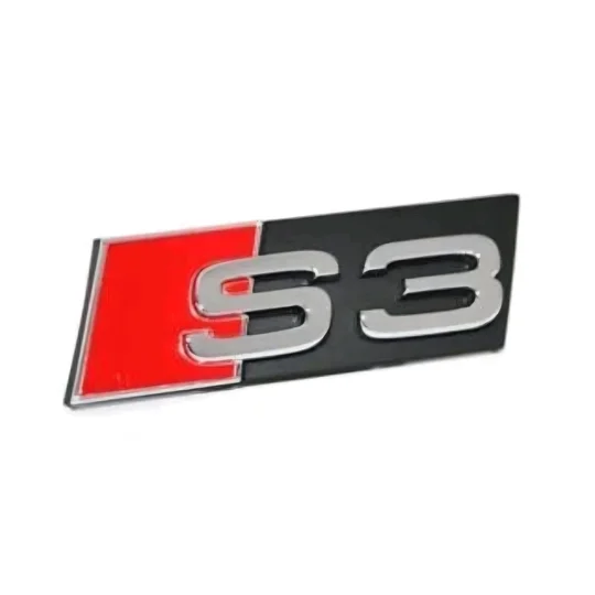 S3 GRILL BADGE RED SILVER only 70mm x 22mm
