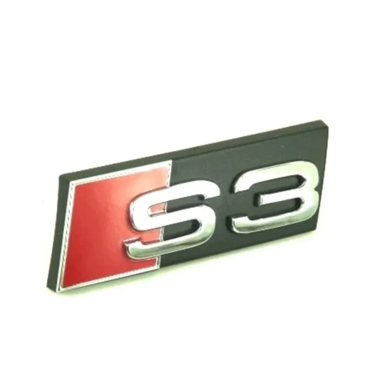 S3 GRILL BADGE RED SILVER only 70mm x 22mm