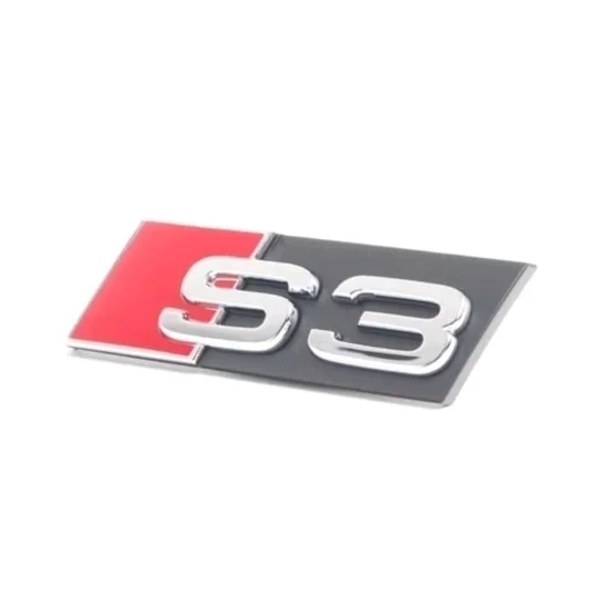 S3 GRILL BADGE RED SILVER only 70mm x 22mm