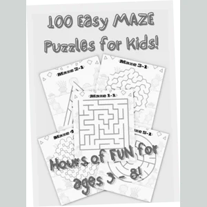 100 Easy Maze Puzzles for Kids- Vol.1