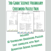 3rd Grade Science Vocabulary Crossword Puzzle Pack