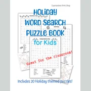 Holiday Word Search Puzzle Book for Kids