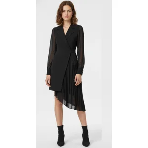Blazer-Style Woven Midi Dress
