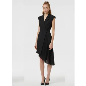 Sleeveless Blazer-Style Midi Dress