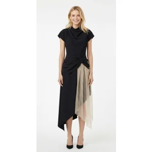 Draped High-Low Dress