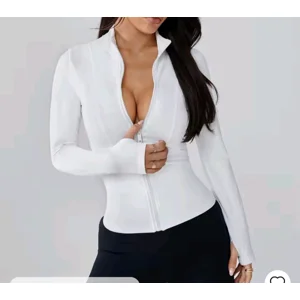 White Zip front sports top