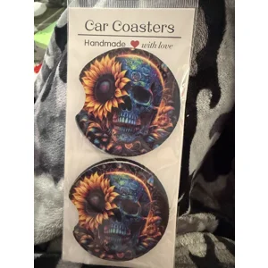 Flawed skeleton car coaster.