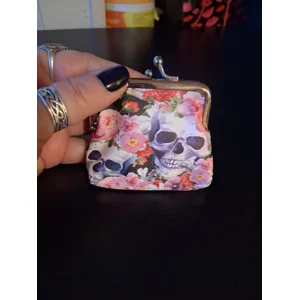 FLOWERY SKULL COIN PURSE - 1 available