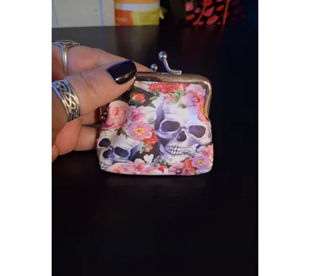 FLOWERY SKULL COIN PURSE - 1 available